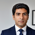 **Image Prompt:** "A professional businessman in a tailored navy blue wool suit, crisp white Egyptian cotton shirt, and a silk tie, standing confidently in a modern office setting, fully clothed, appropriate attire, safe for work, perfect anatomy, natural proportions, professional portrait, high quality."